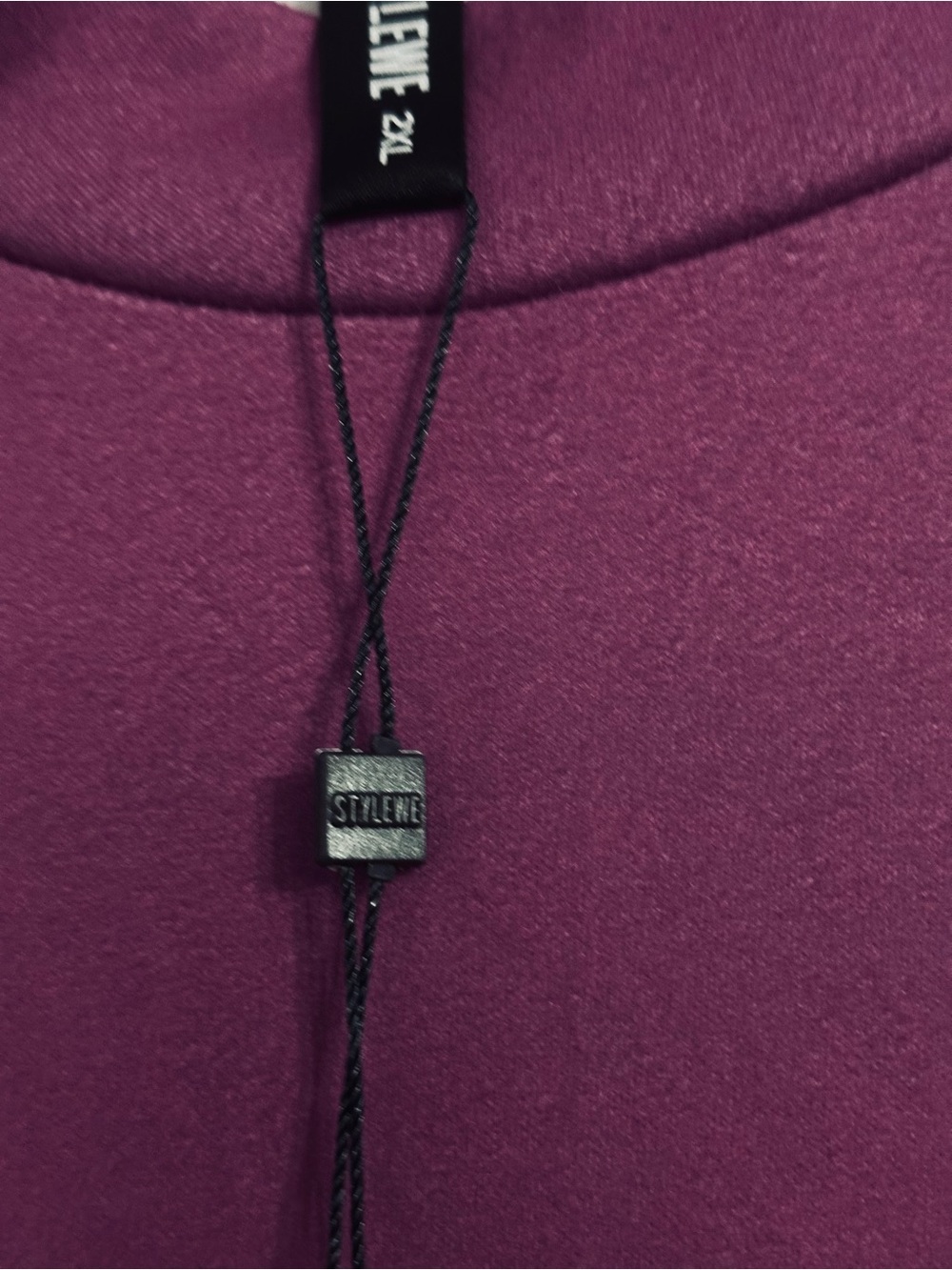 STYLEWE Black Branded Slider Cord on Purple Fabric